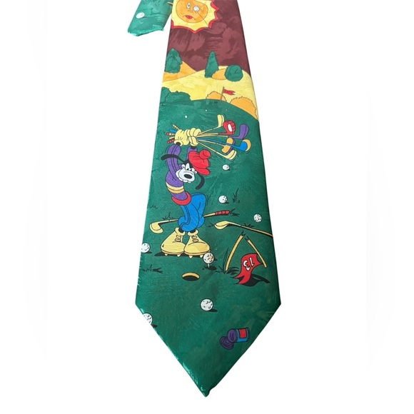 Vintage 90's Mickey Unlimited Disney Goofy Golf Neck Tie Adult Size - Picture 1 of 7